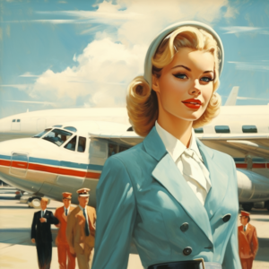 A lovely young woman in the 1950s an airline