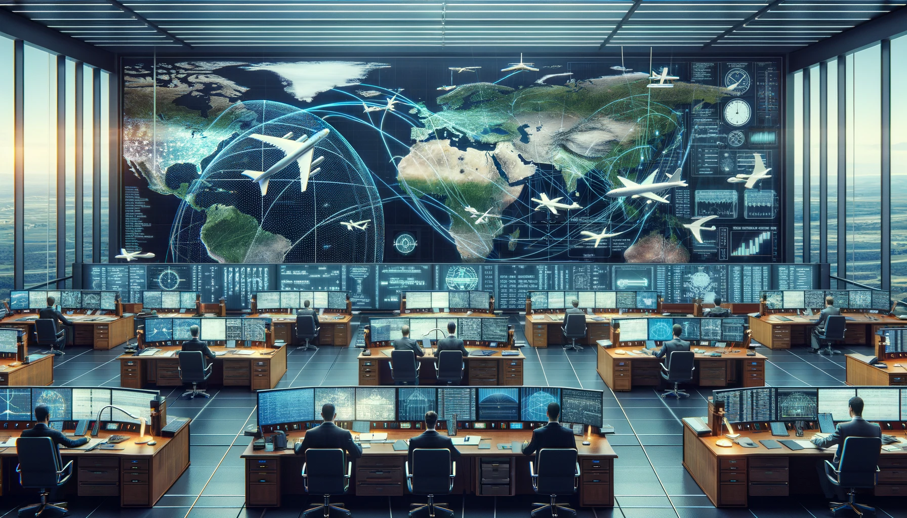 The Legal Framework of Air Navigation Services. The setting is a sophisticated air traffic control center